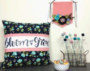 Banded pillow tutorial with Senerade Fabric featured by top US sewing blog, Ameroonie Designs.