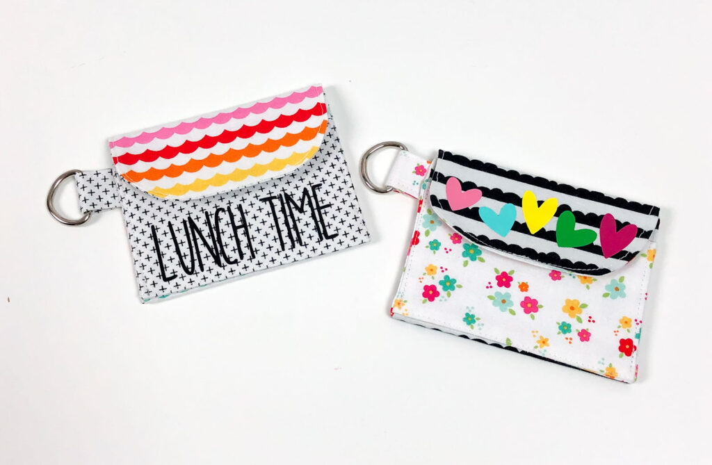 Personalized lunch money pouches make lunch time fun.