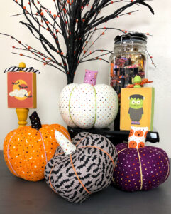 Sew Fabric pumpkins for Halloween