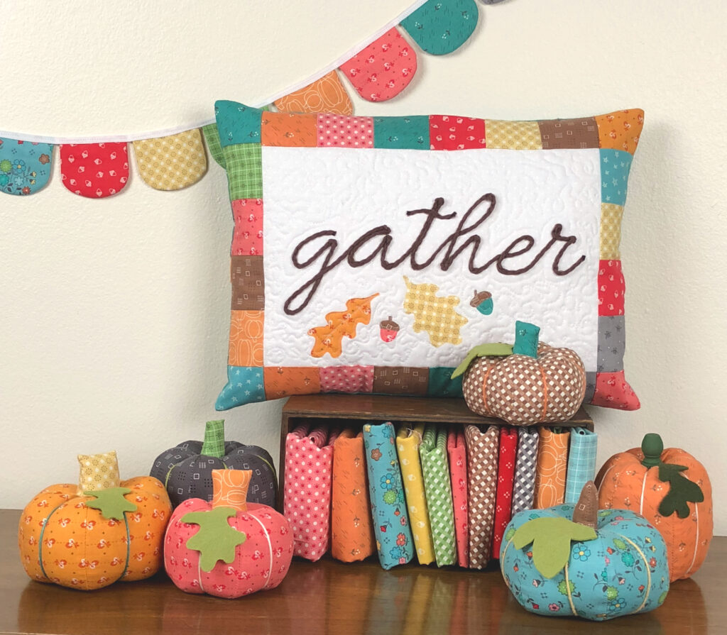 Fall colored fabric pumpkins.