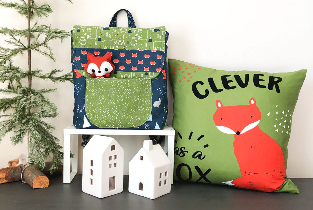 Toddler Backpack with In the Forest fabric Ameroonie Designs