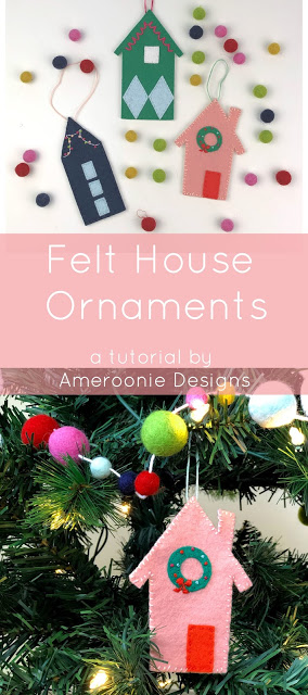 felt house ornament tutorial