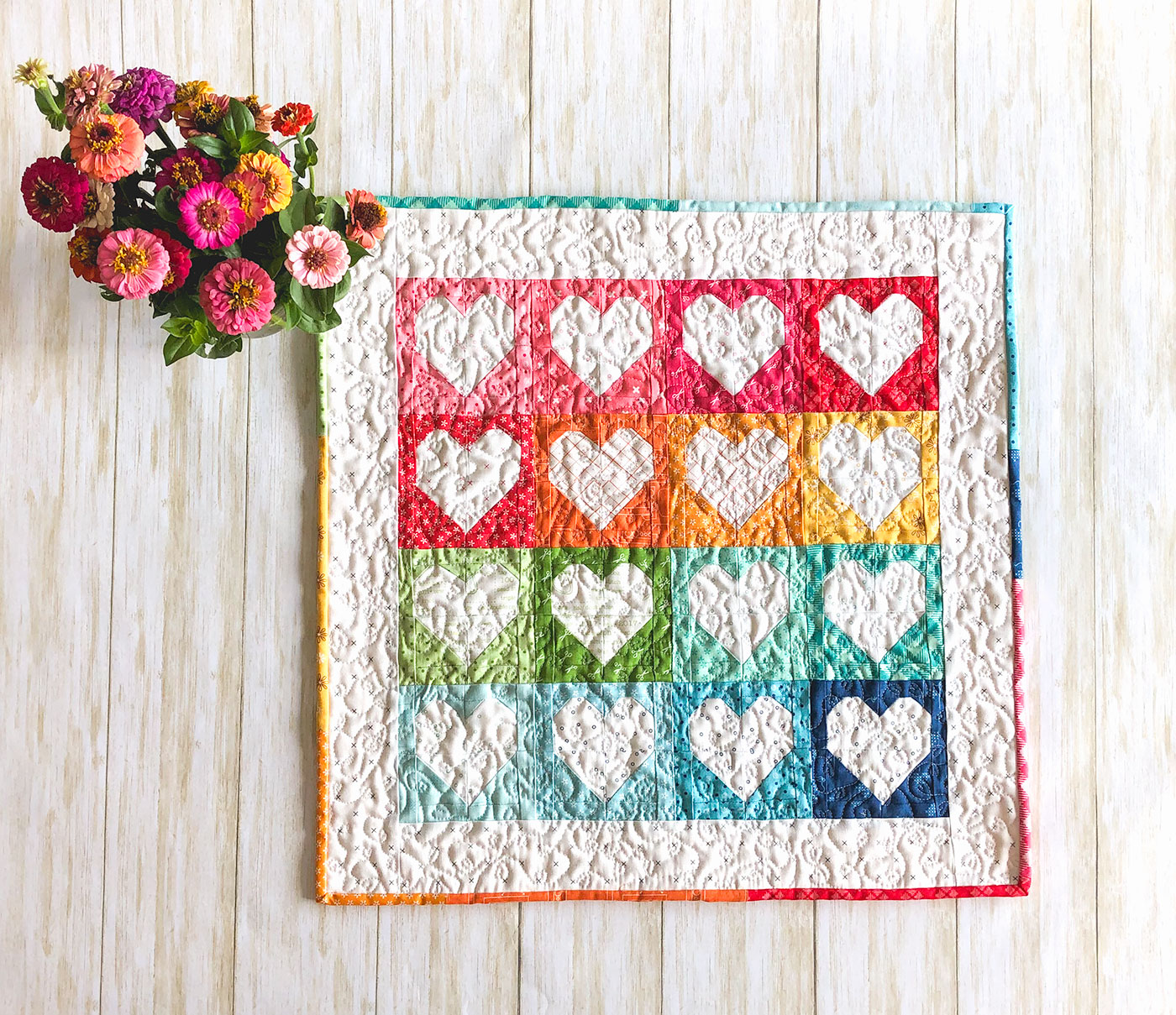Ameroonie Designs | a Delightful Heart Mini Quilt that will wow