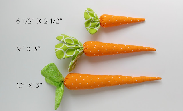 Fabric carrots can be made in any size you want