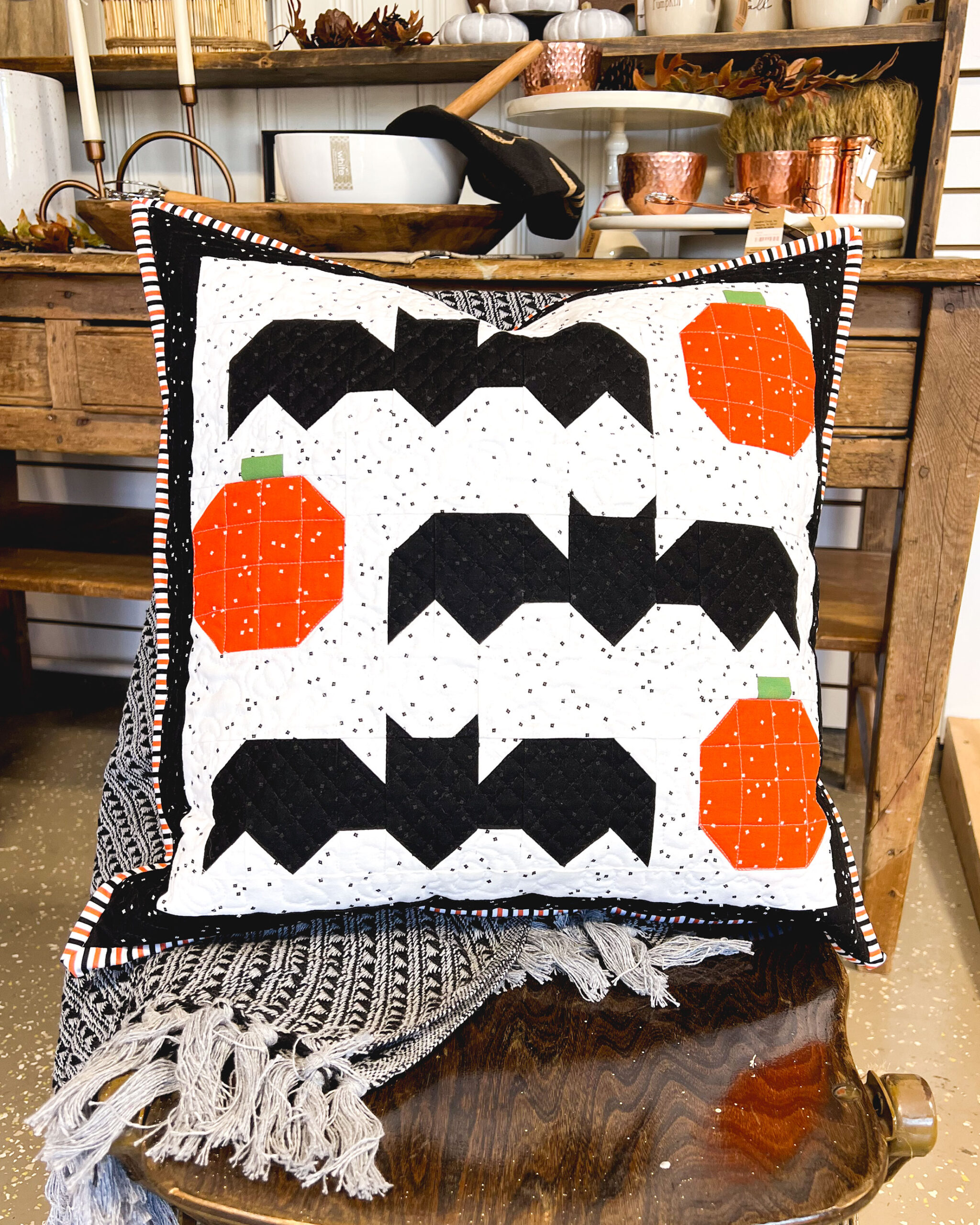 Learn to Sew a quick and fun Halloween Table Topper