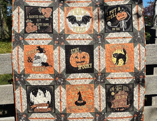 Quilt with Halloween Images from panel